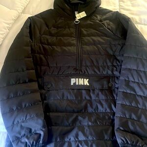 Victoria’s Secret pink ladies, black jacket